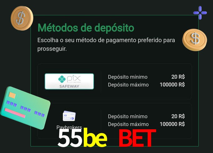 O cassino 55be bet oferece uma grande variedade de métodos de pagamento